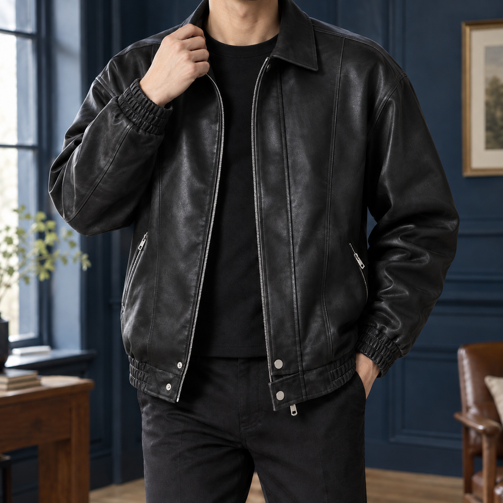 Ryan Leather Jacket - Black