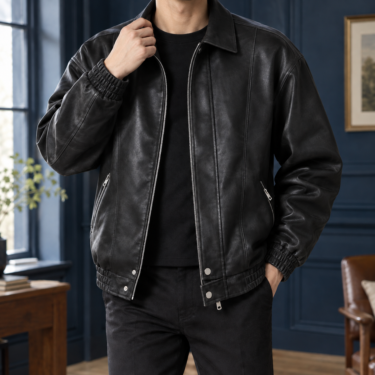 Ryan Leather Jacket - Black
