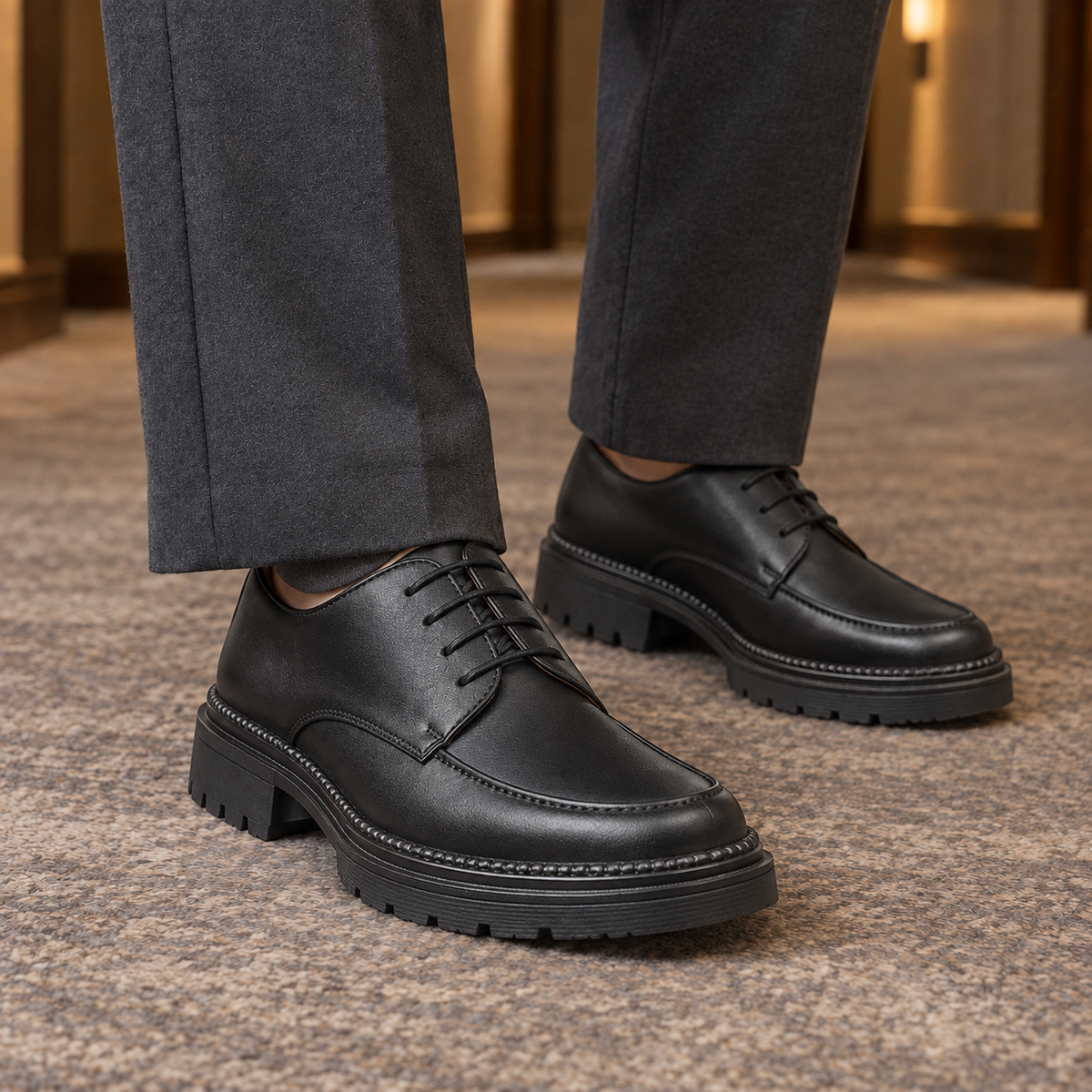 Recanati Leather Derby Shoes - Black