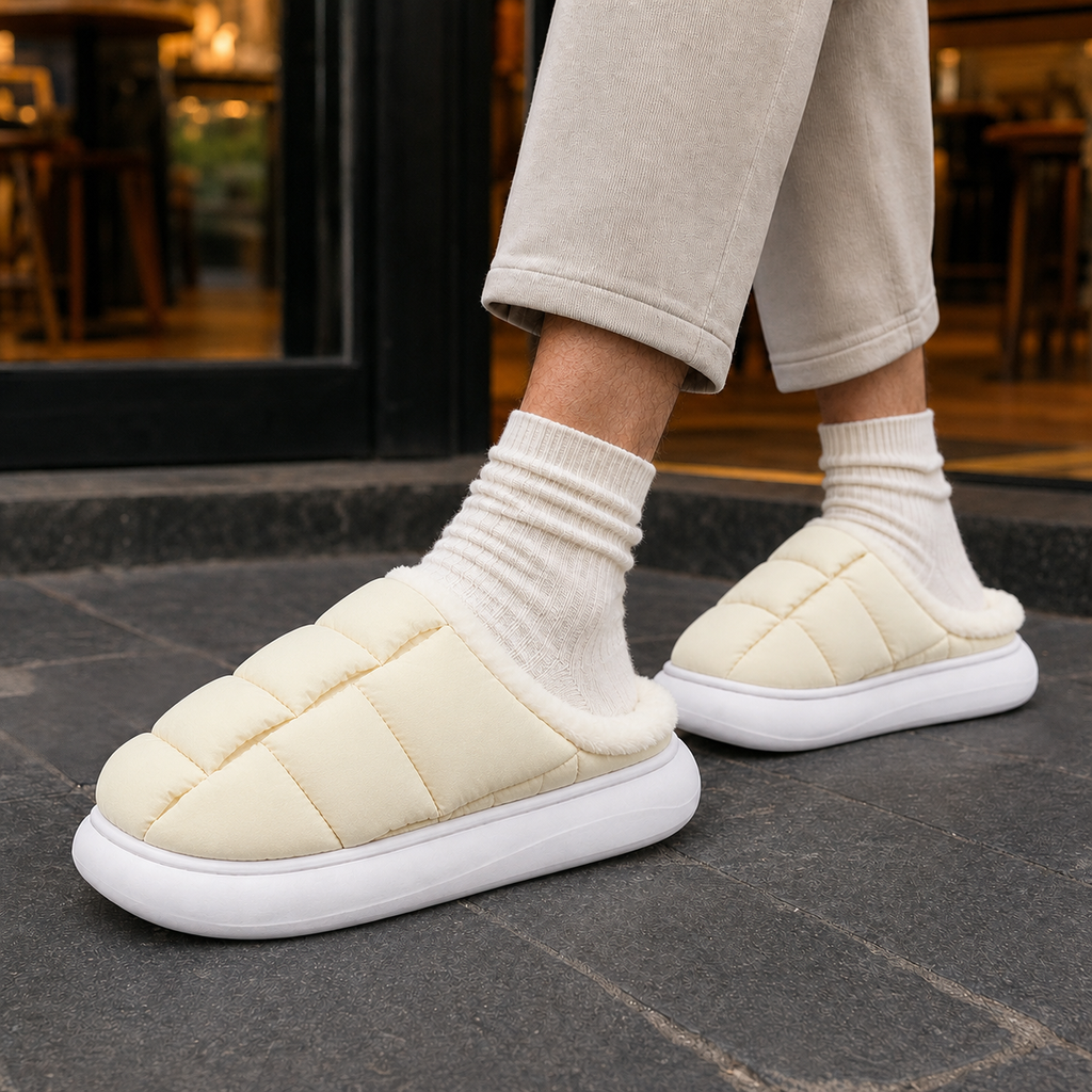 Dalmasso Quilted Slippers - Cream