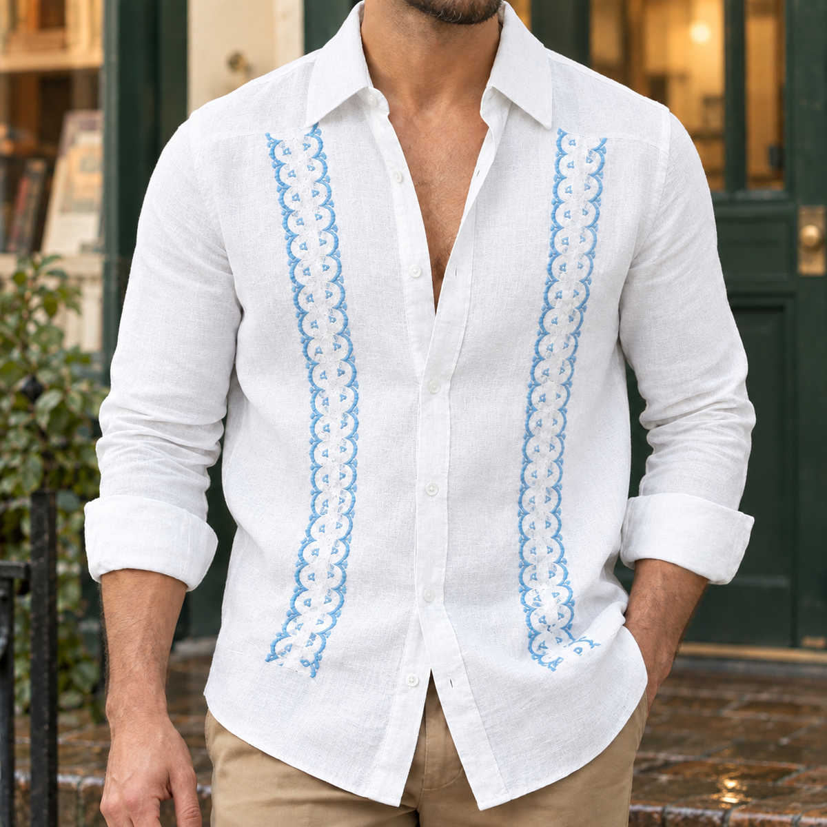 Fraser Embroidered Shirt - White 2