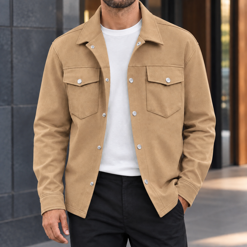 Knox Snap Front Jacket - Khaki