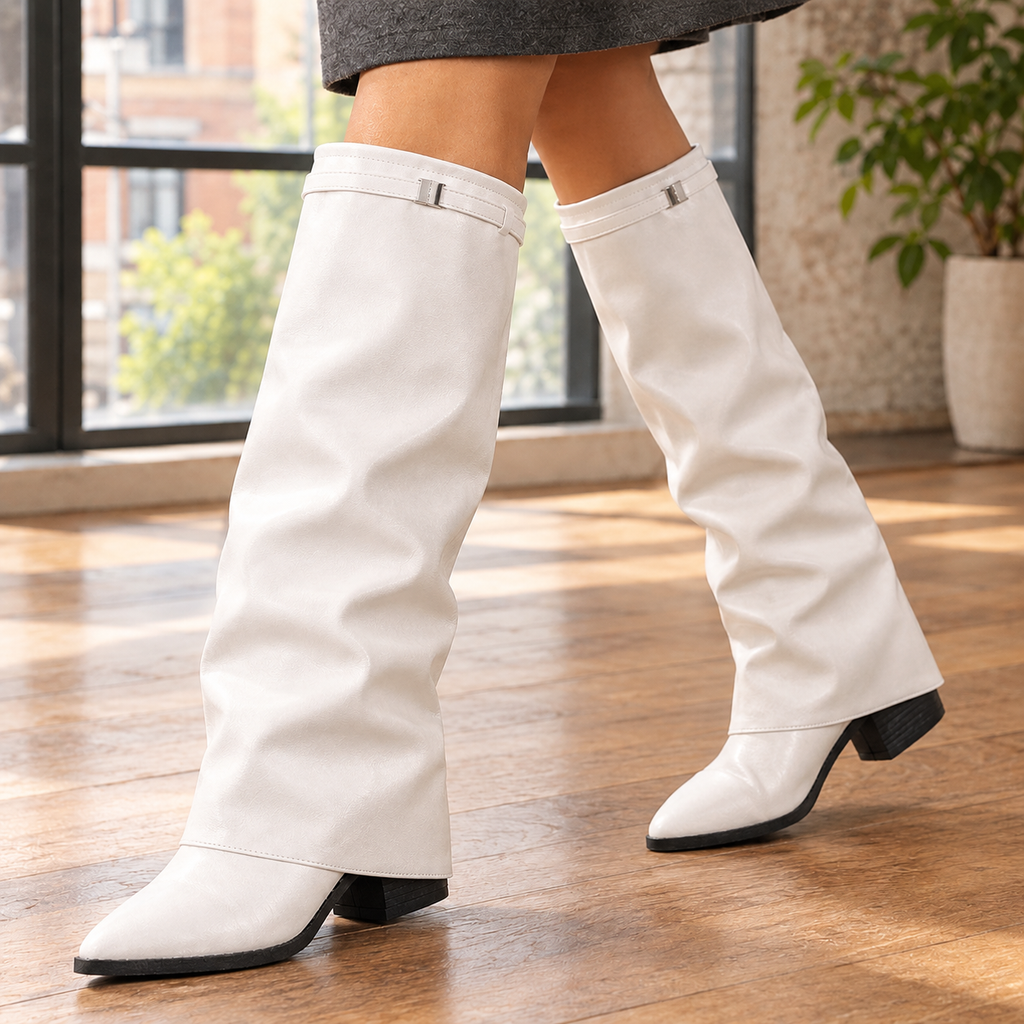 Todaro Knee High Boots - White