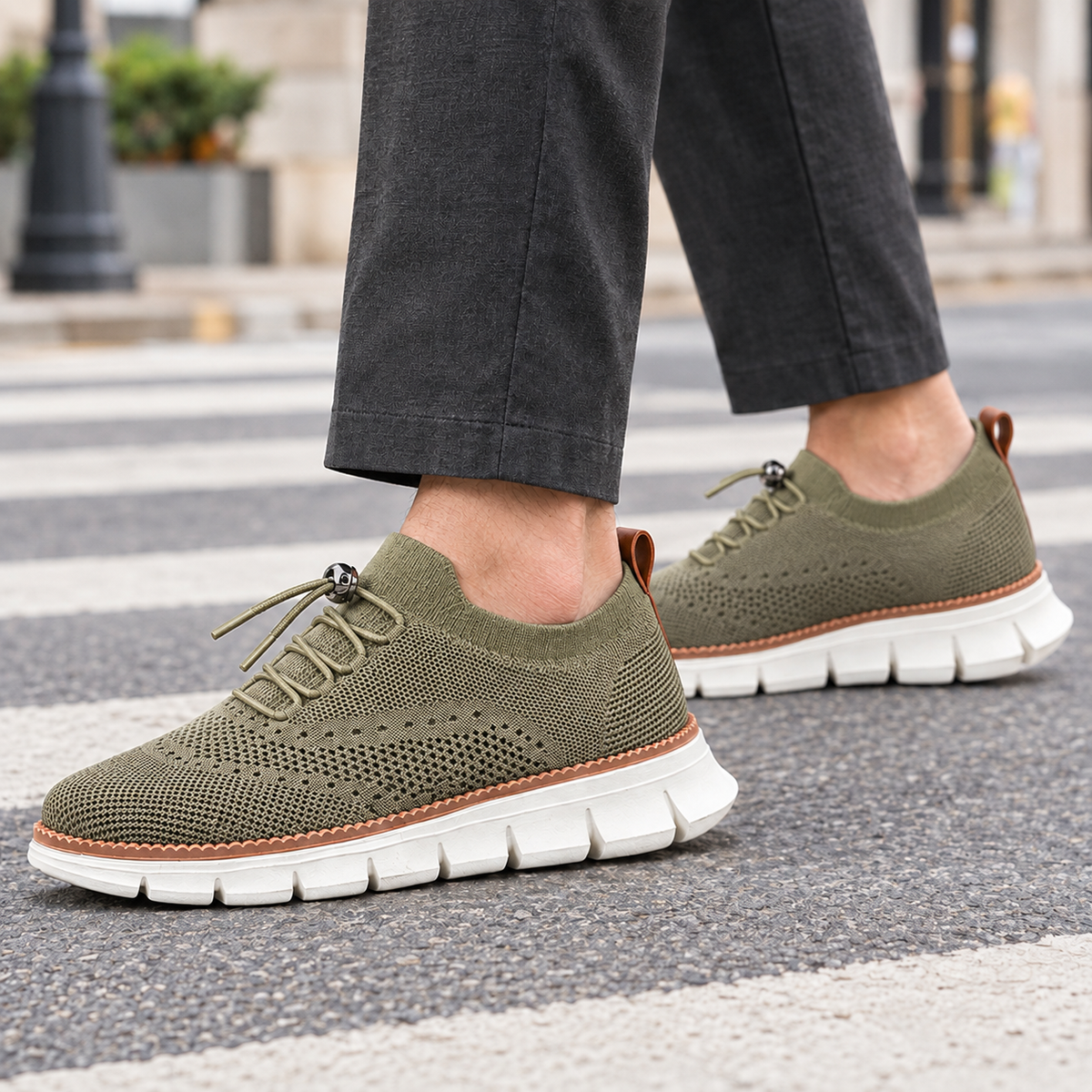Graziani Knit Sneakers - Khaki