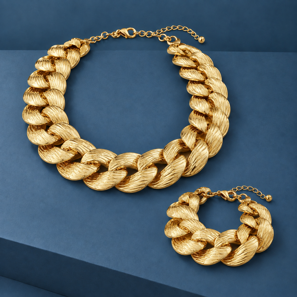 Lazzari Chunky Chain Set - Gold (Matte)