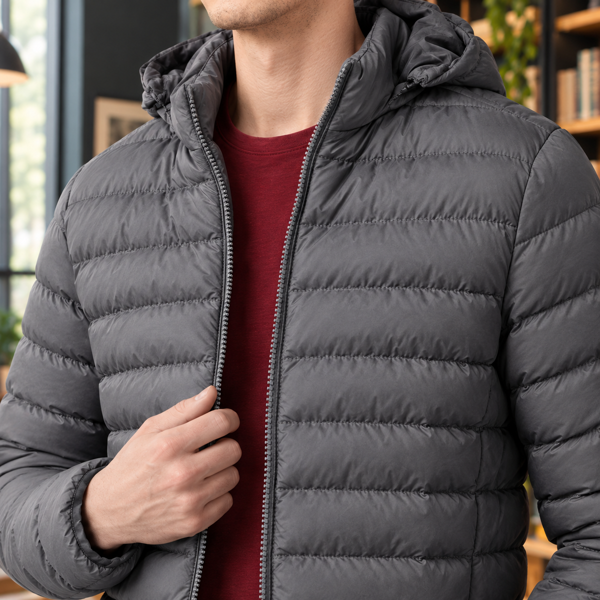 Hadrian Hooded Jacket - Scale in Room