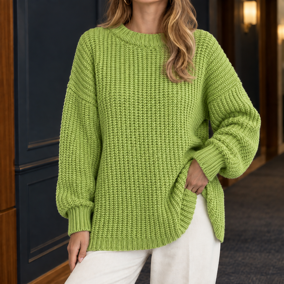 Livia Relaxed Sweater - Light Green
