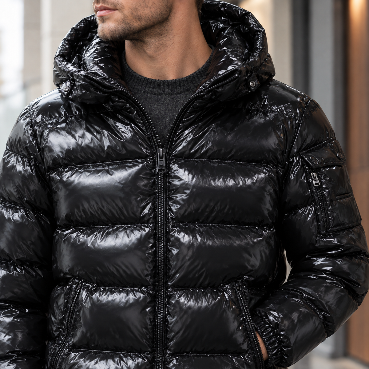Vaughn Puffer Jacket - Scale in Room