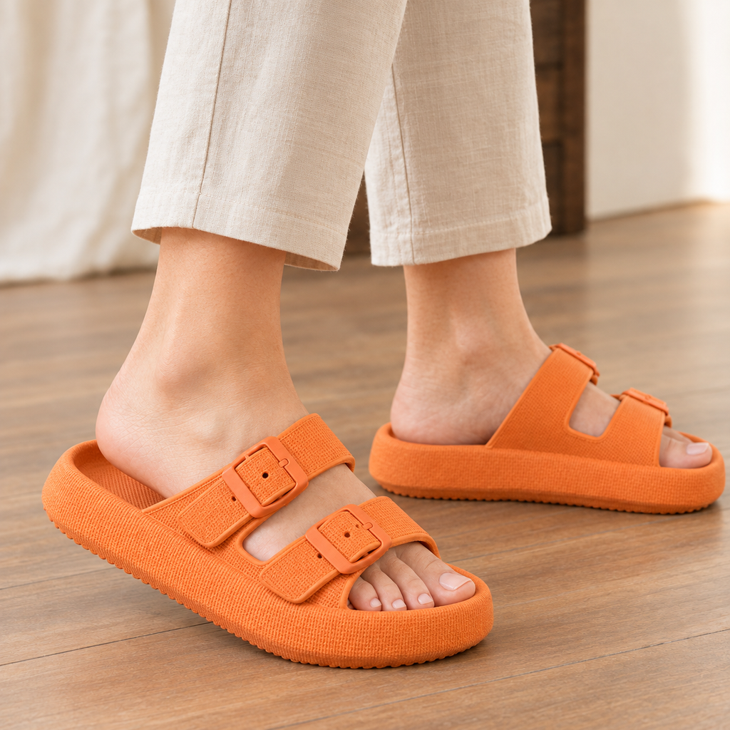 Comacchio Double Buckle Slides - Scale in Room