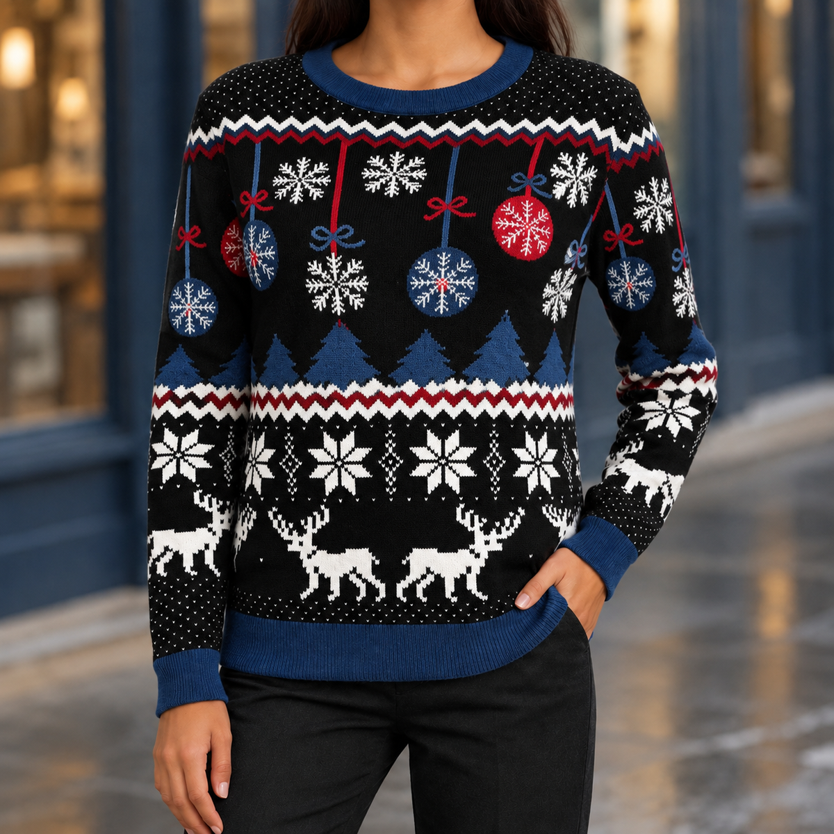 Caitlin Nordic Sweater - Black