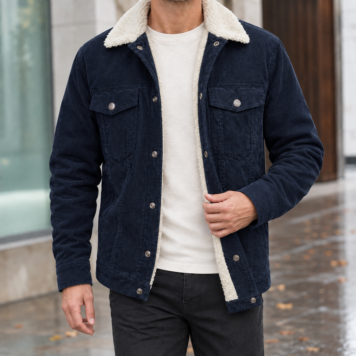 Hudson Corduroy Jacket - Navy