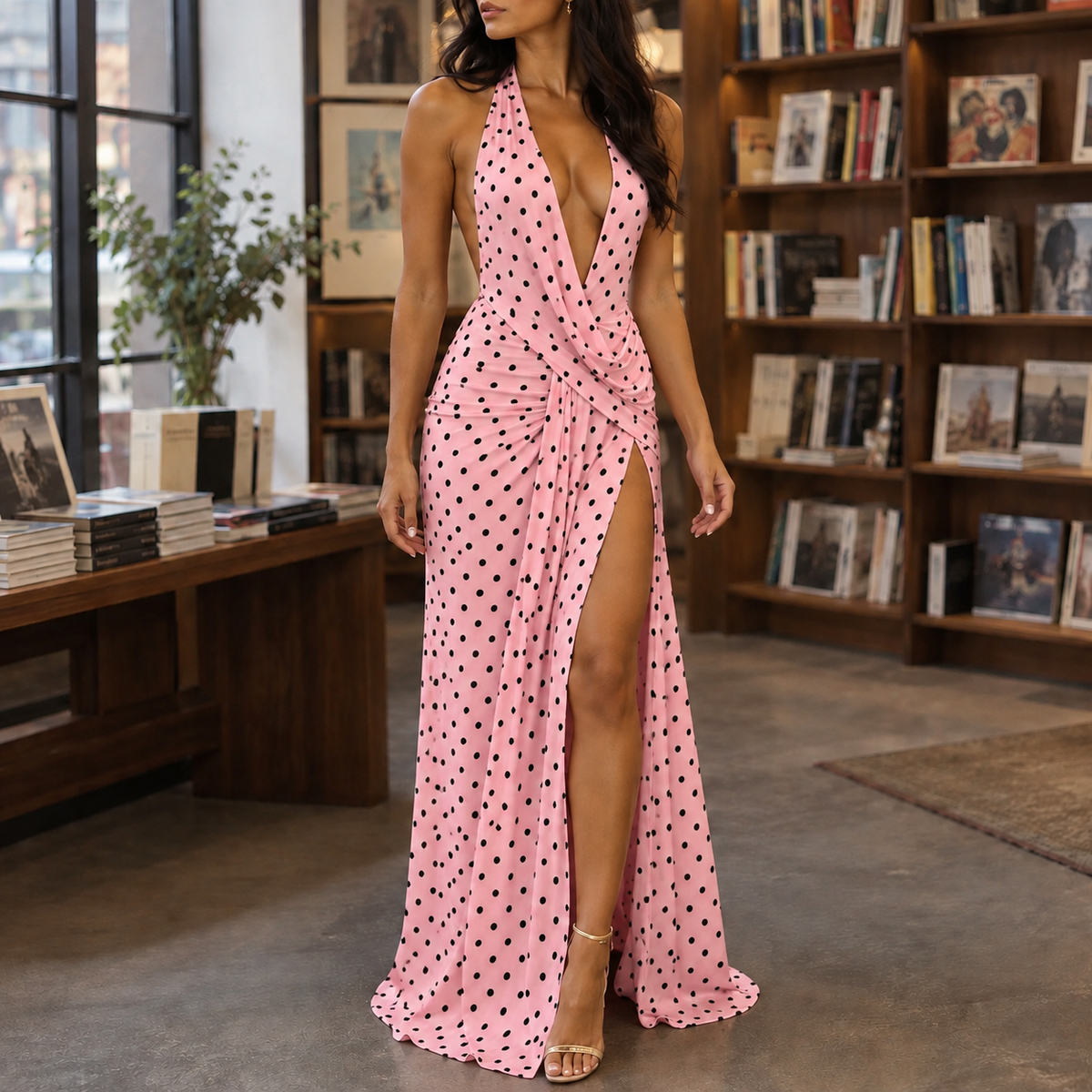 Vivienne Draped Maxi Dress - Pink