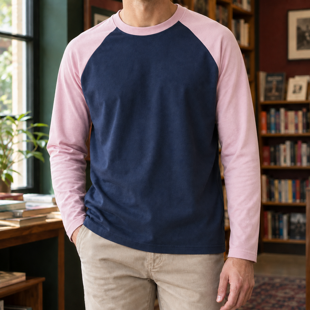 Wilfred Crew Neck T-Shirt - Navy Pink