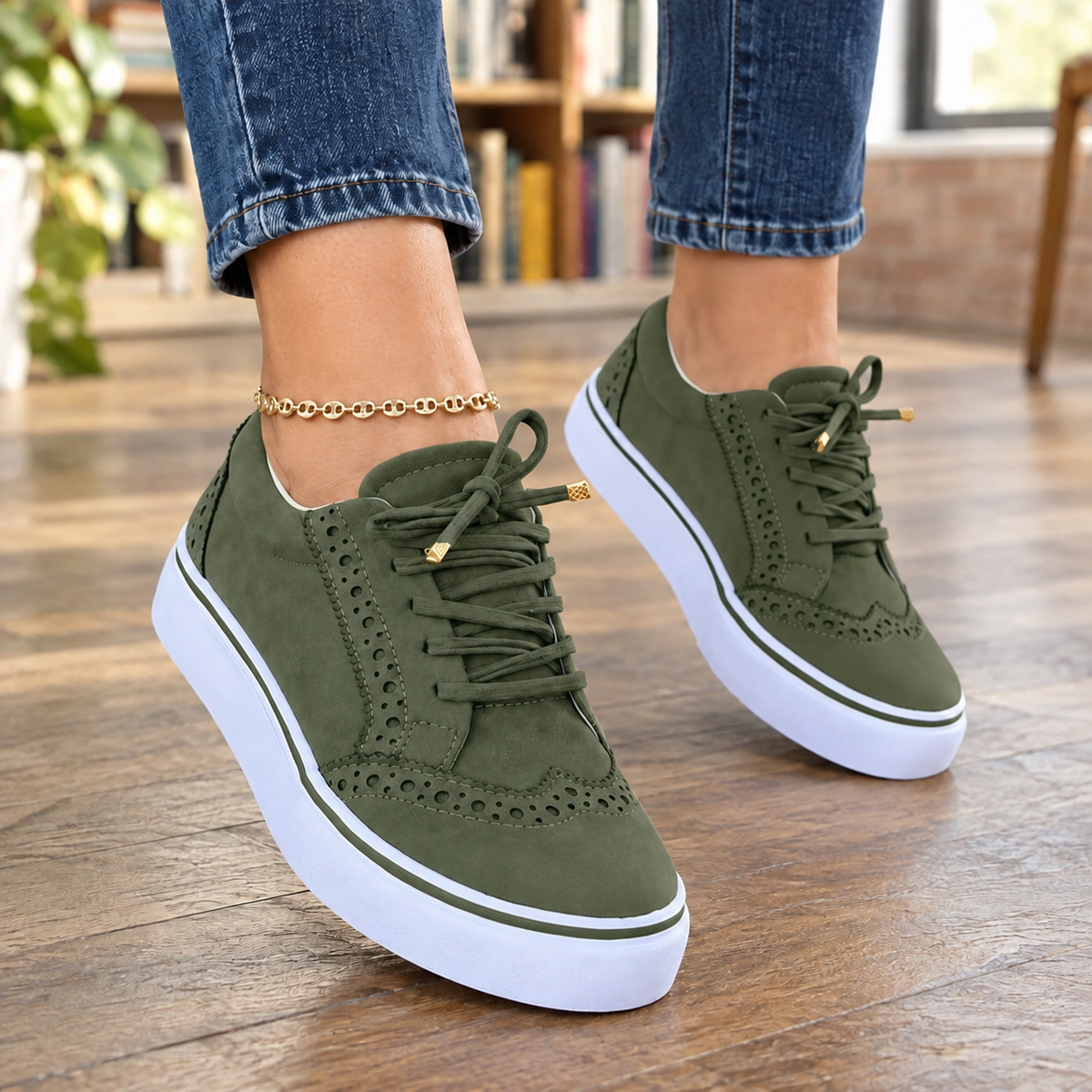 Bellora Brogue Sneakers - Green