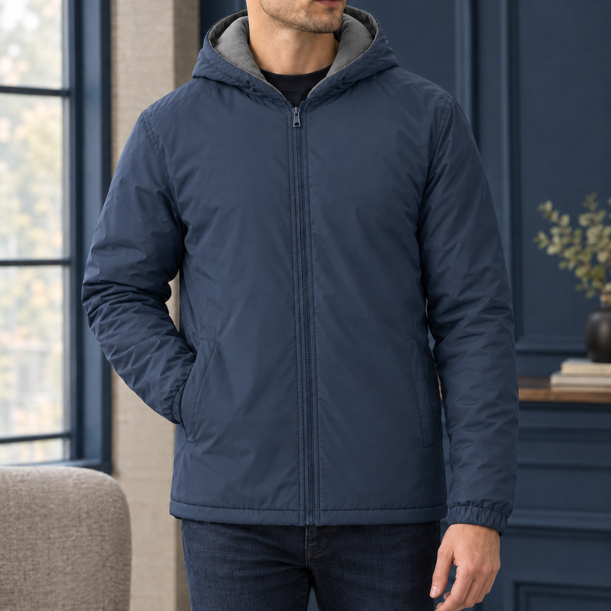 Oliver Hooded Jacket - Navy