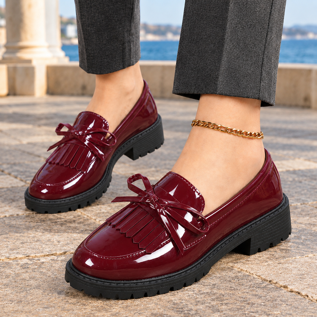 Bonacossa Patent Loafers - Burgundy