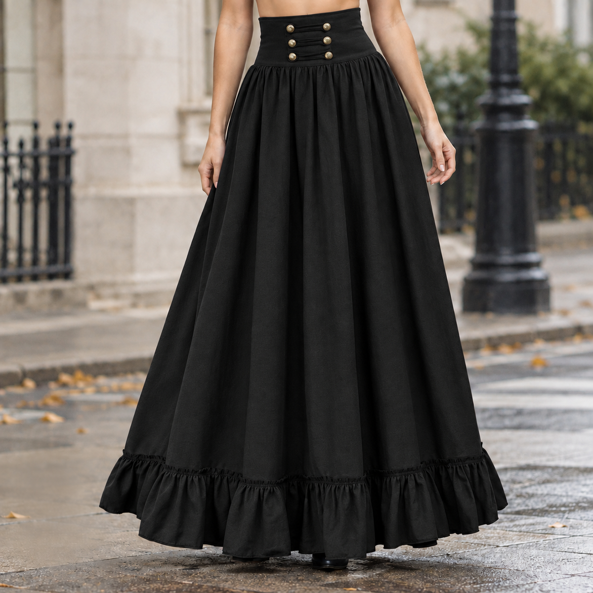 Lucia Cashmere Maxi Skirt - Black