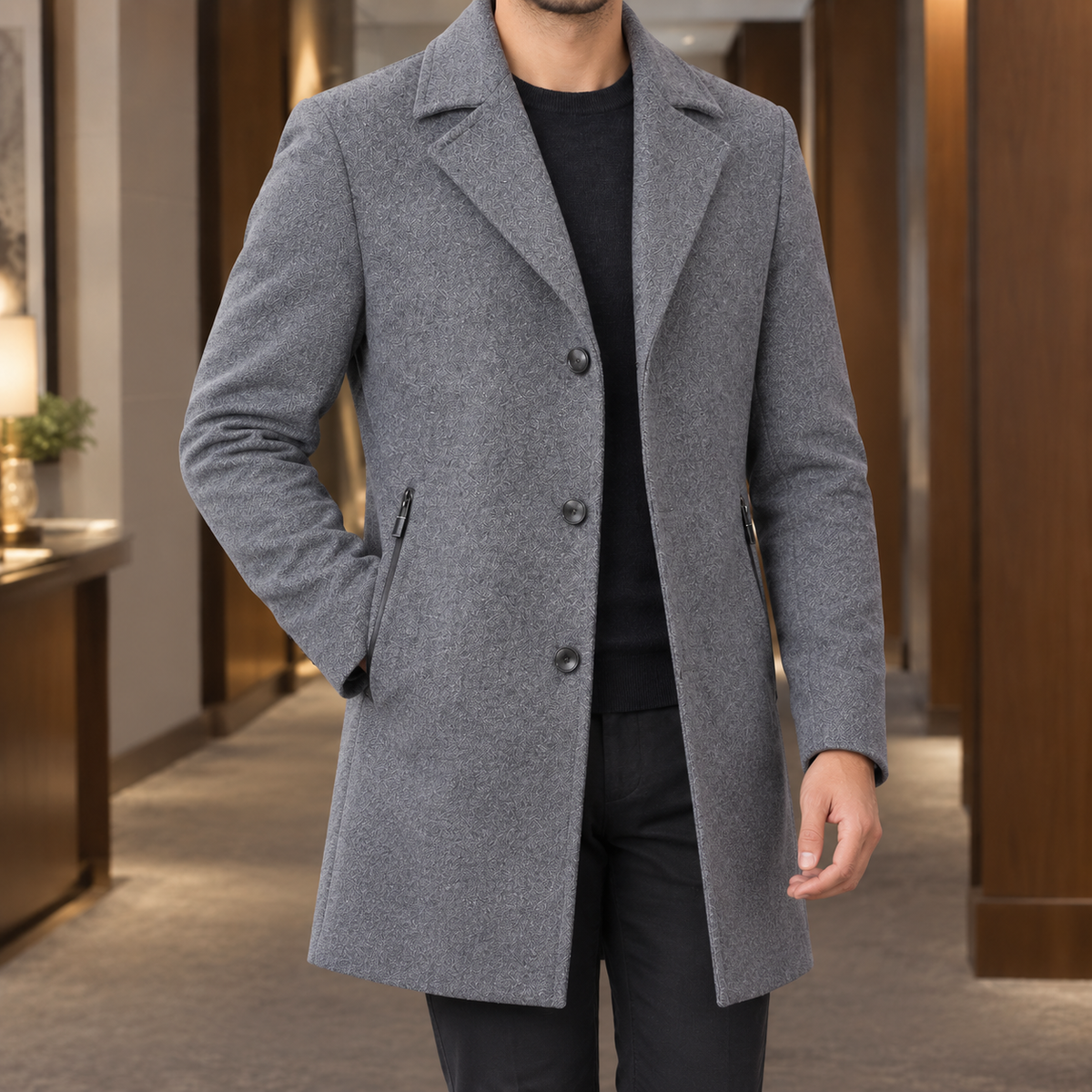 Aaron Tailored Coat - Silver