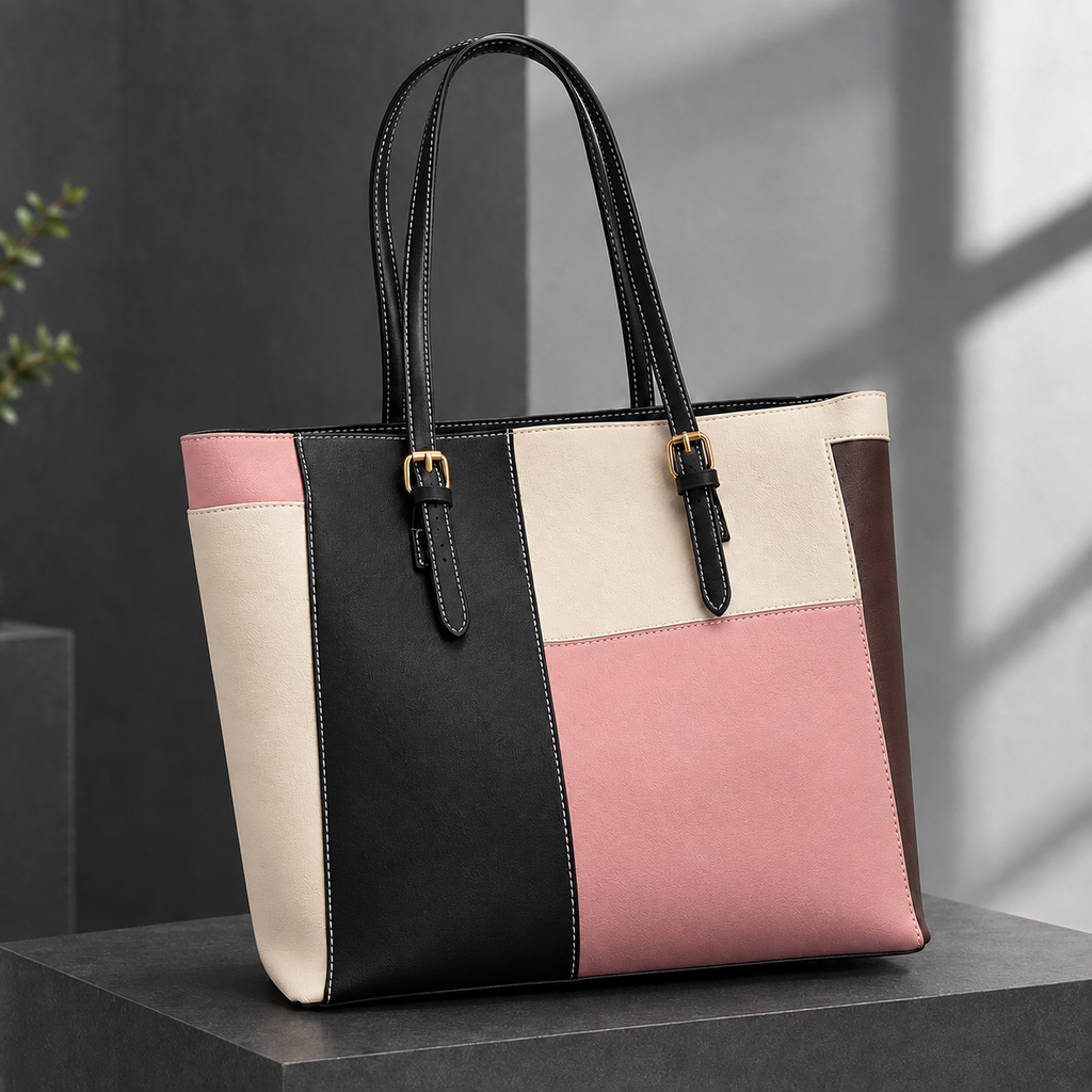 Ravenna Colorblock Tote - Pink