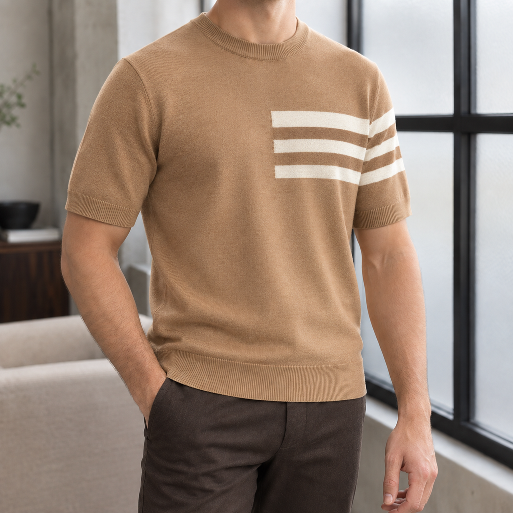 Renard Crew Neck Top - Camel