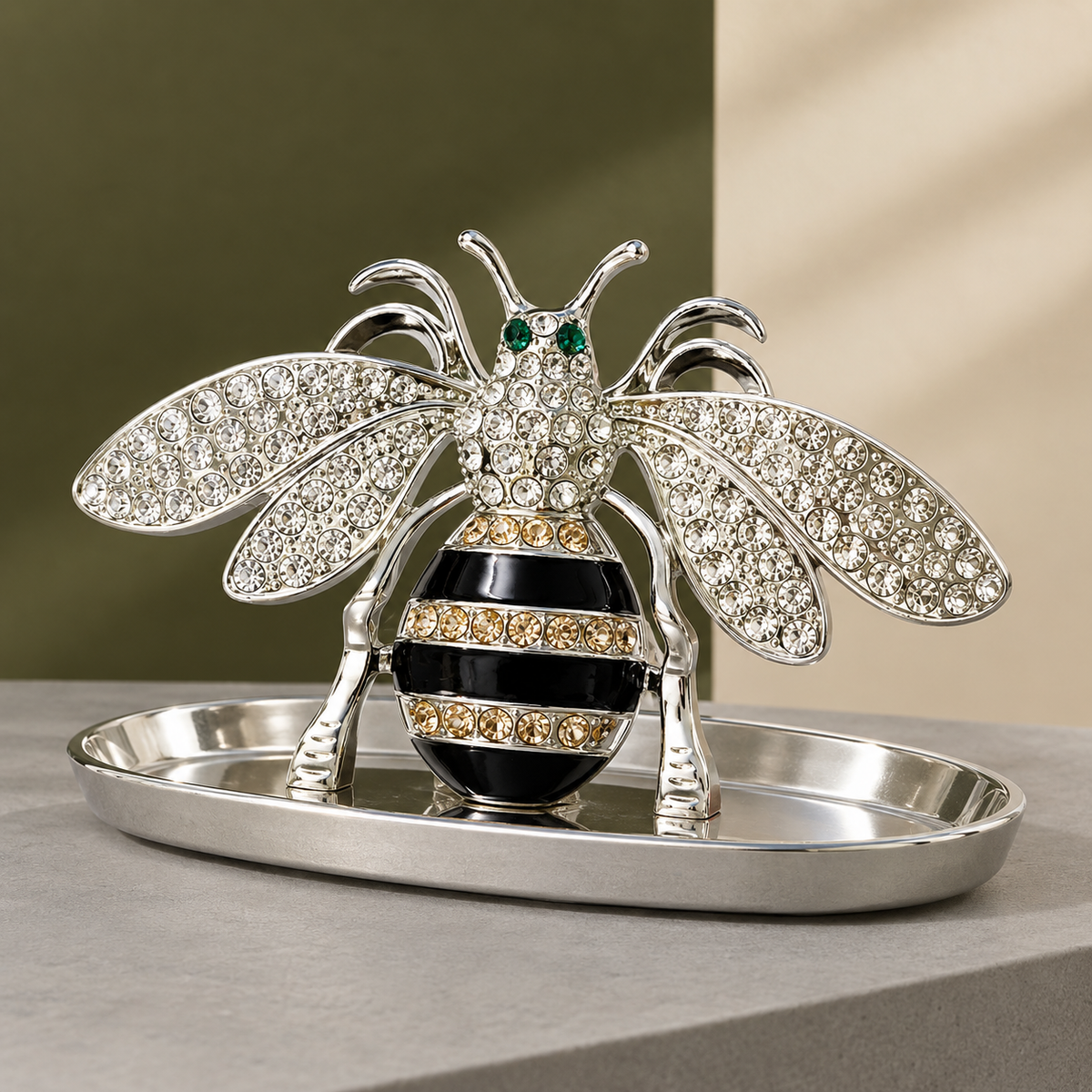 Palermo Rhinestone Bee Dish - Gold