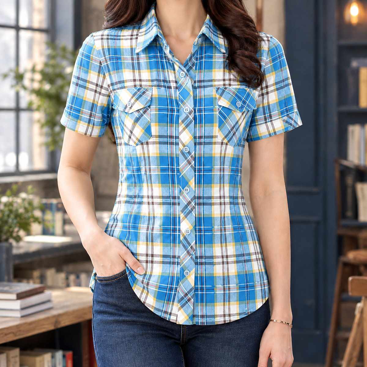 Emery Plaid Shirt - Blue Plaid