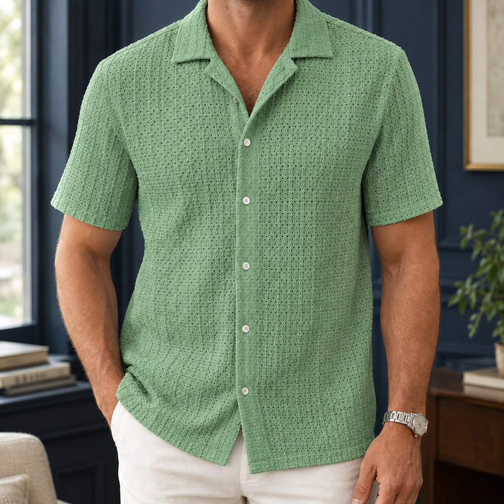 Axel Openwork Overshirt - Green