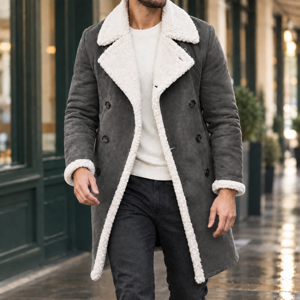 Wyatt Lapel Overcoat - Gray