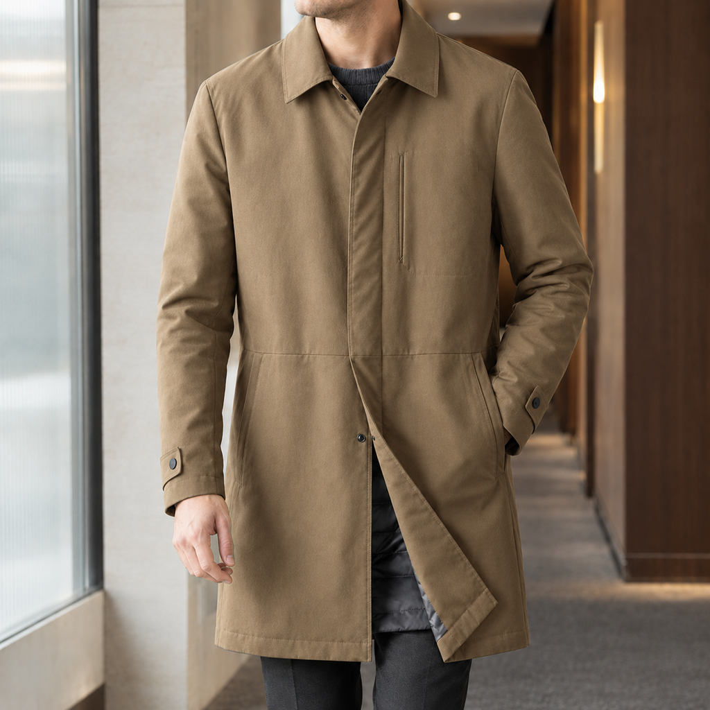 Alex Lined Overcoat - Tan