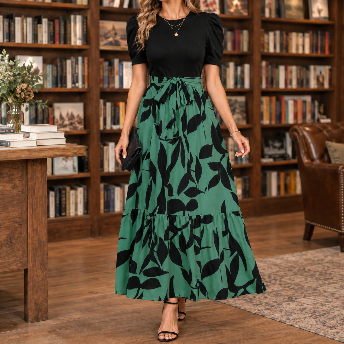 Celeste Tiered Maxi Dress - Green