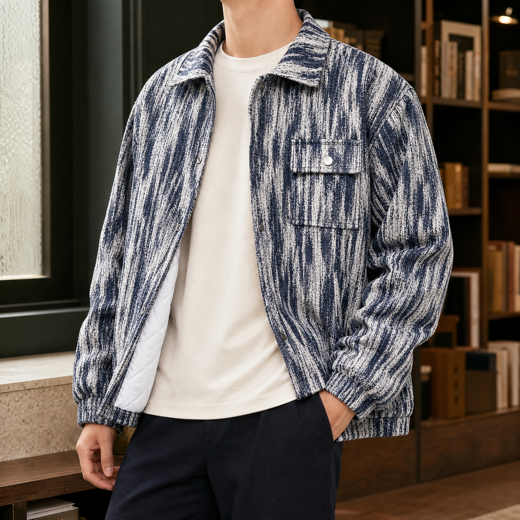 Cassian Textured Jacket - Blue
