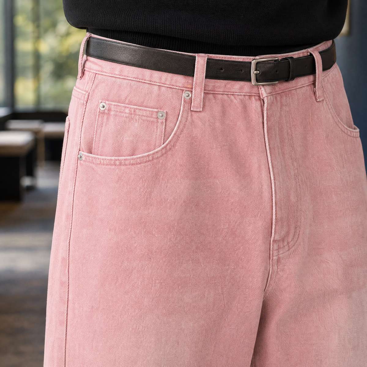 Simeon Wide Leg Jeans - Scale in Room