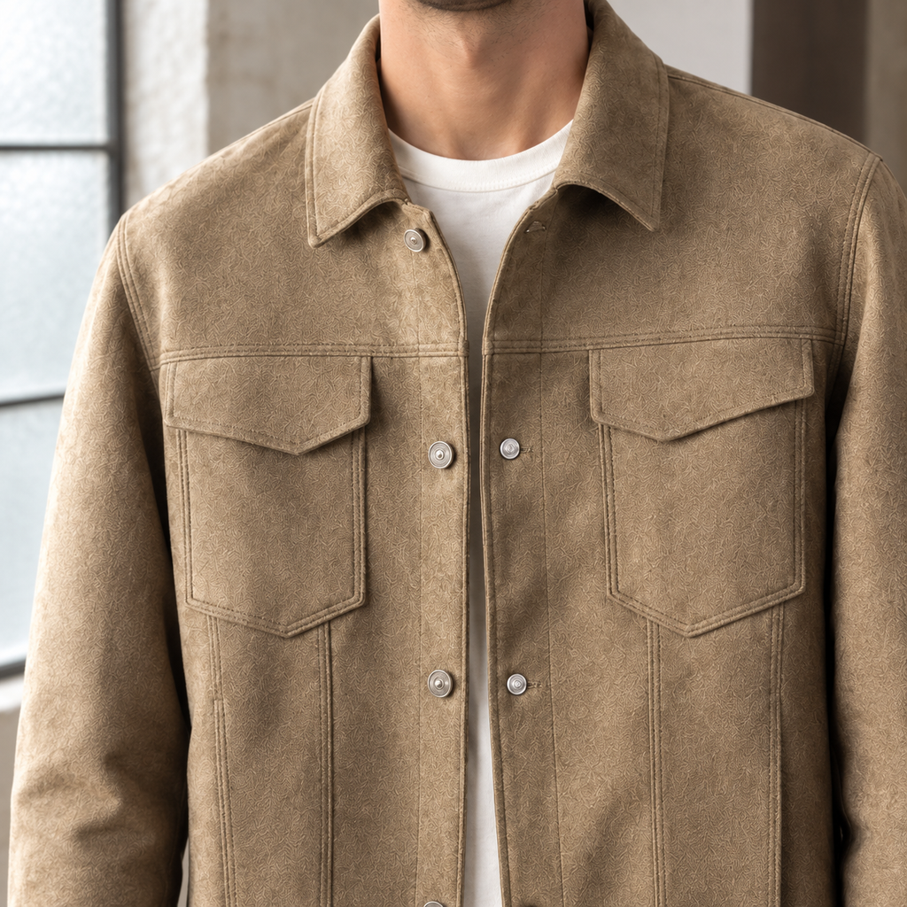 Blake Trucker Jacket - Scale in Room