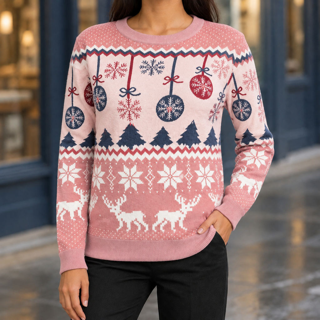 Caitlin Nordic Sweater - Pink