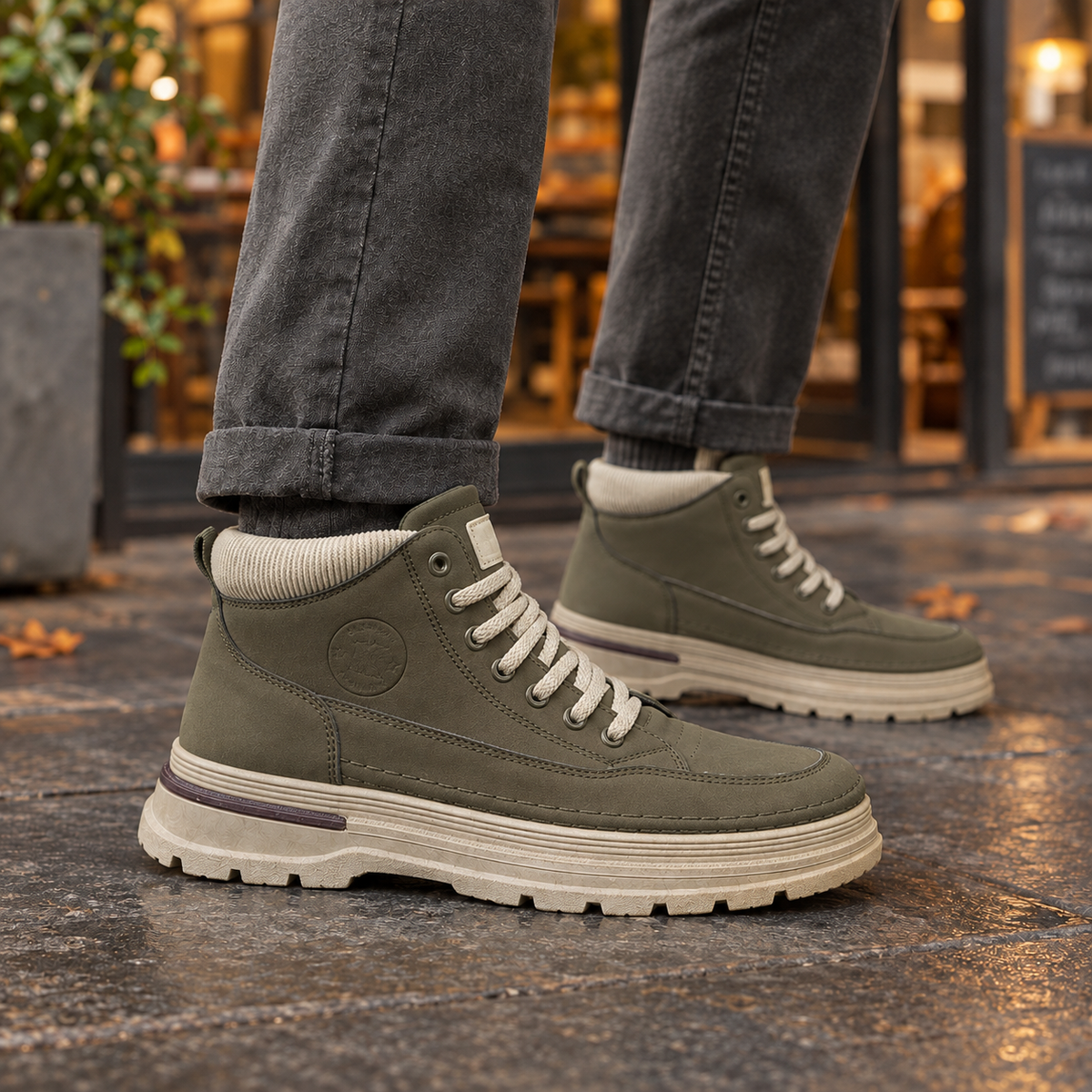 Grimaldi Platform Boots - Olive