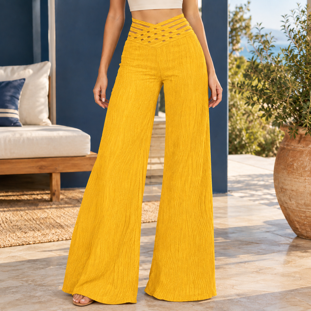 Honora Flared Pants - Yellow