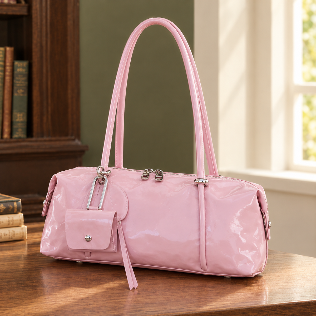 Grosseto Glossy Leather Handbag - Alternate Angle