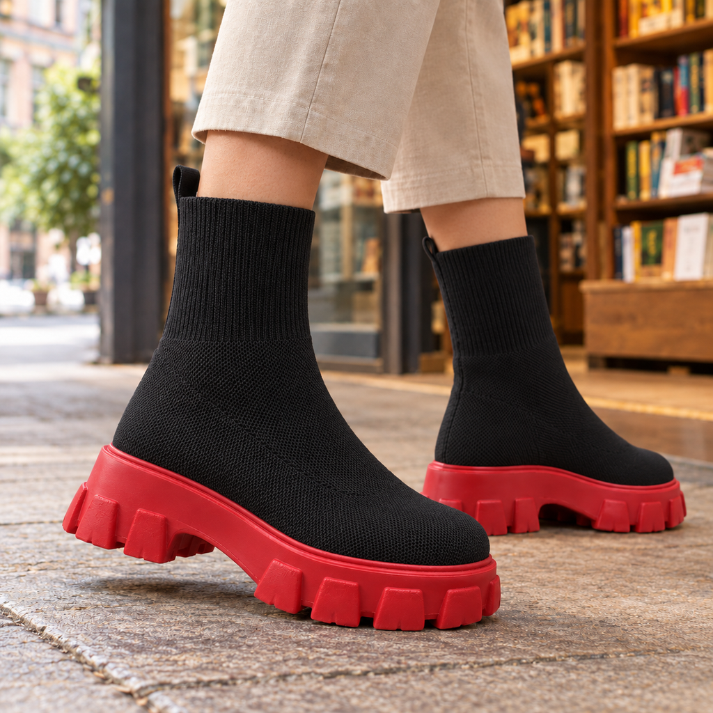 Pignatelli Chunky Boots - Black Red 2