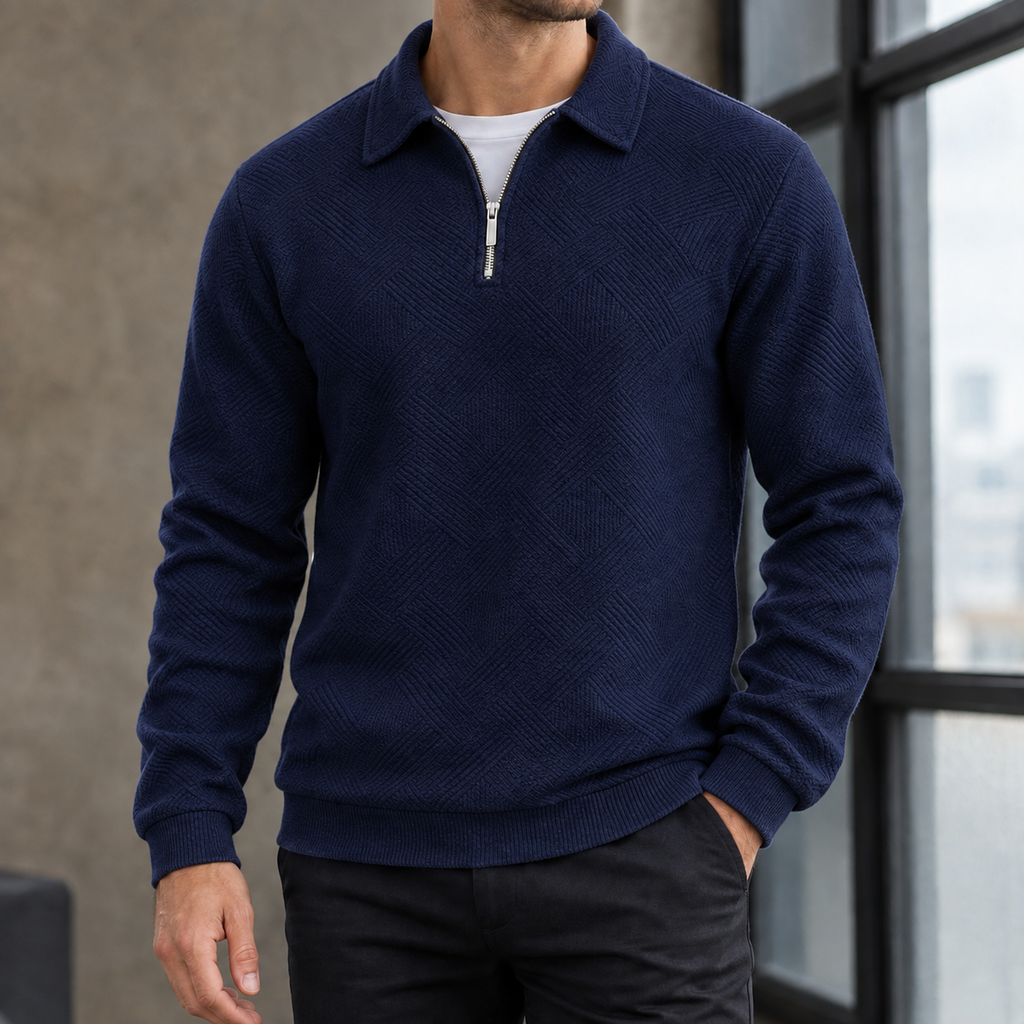 Valentin Quarter Zip Sweater - Navy