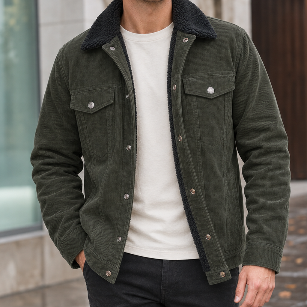 Hudson Corduroy Jacket - Olive Green