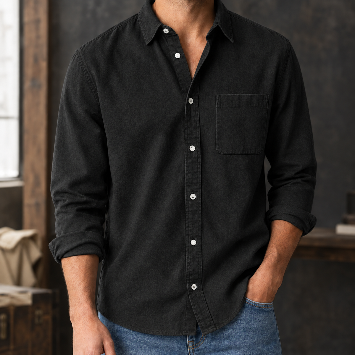 Audric Relaxed Shirt - Black