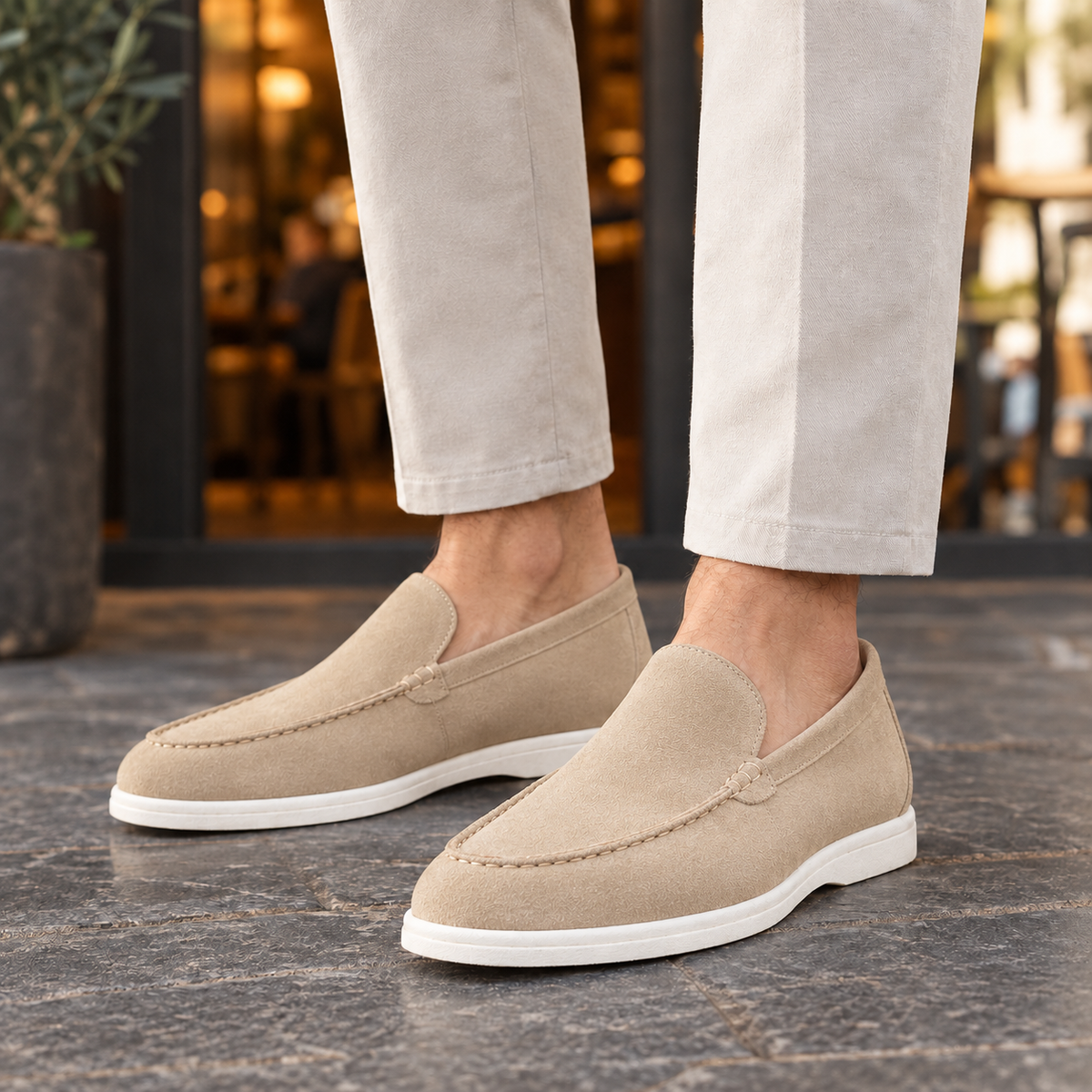 Vitale Suede Loafers - Beige