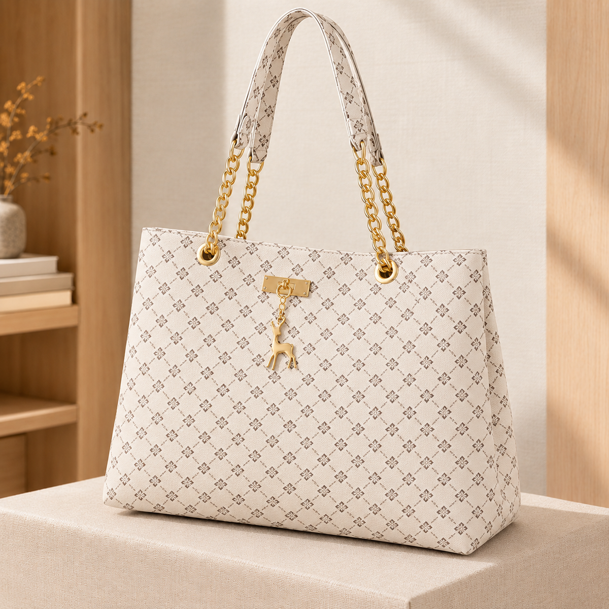 Bembo Chain Tote - Cream