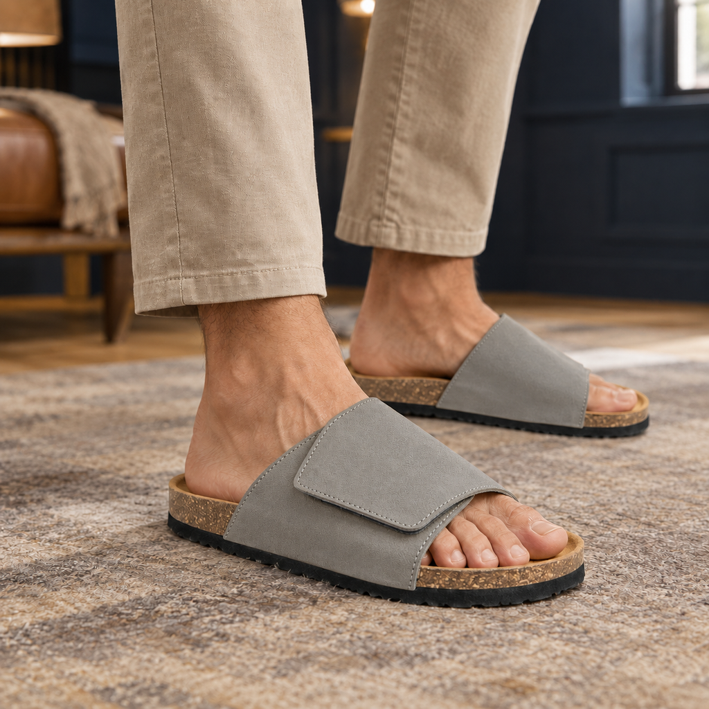 Canaletto Suede Slides - Gray