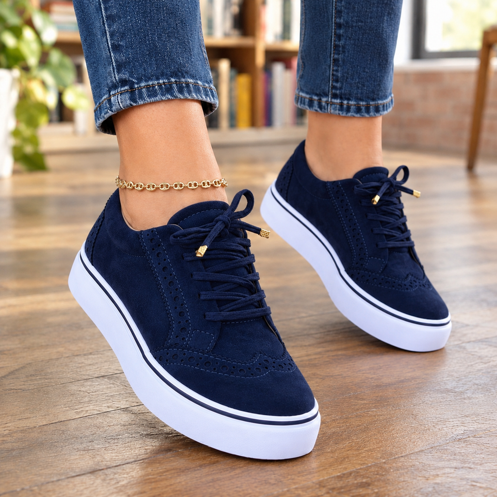 Bellora Brogue Sneakers - Navy Blue