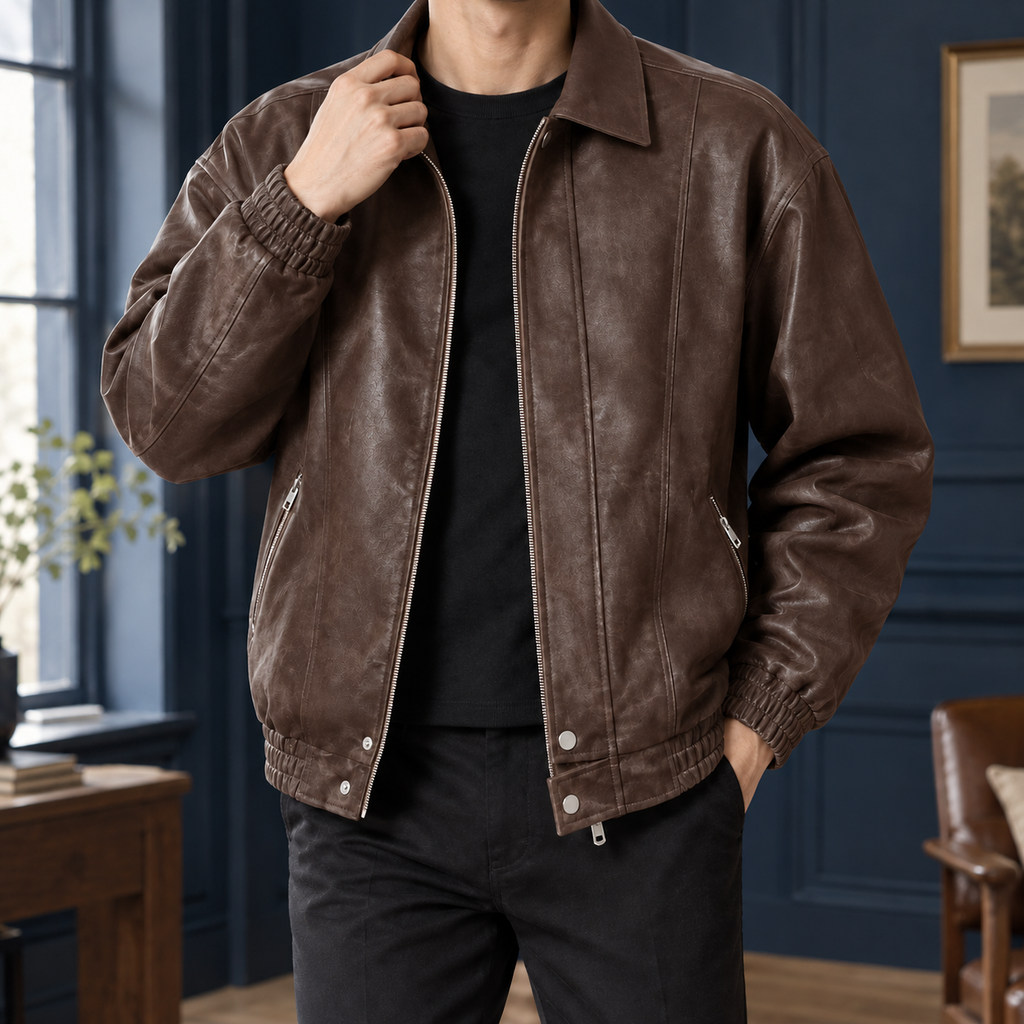 Ryan Leather Jacket - Brown