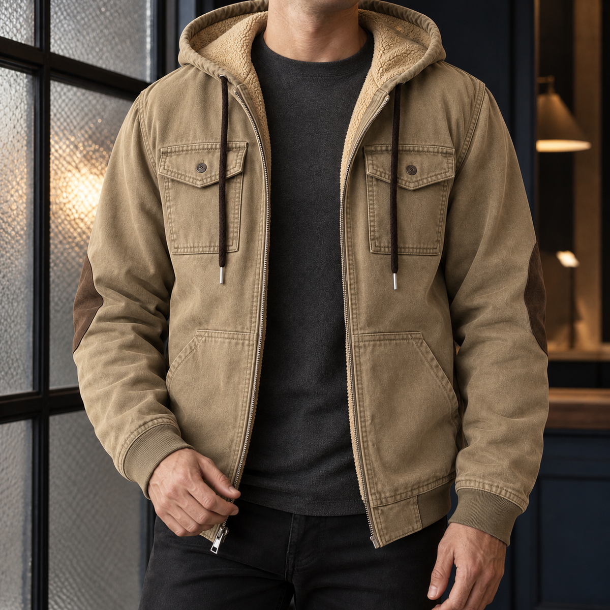 Dario Hooded Jacket - Khaki