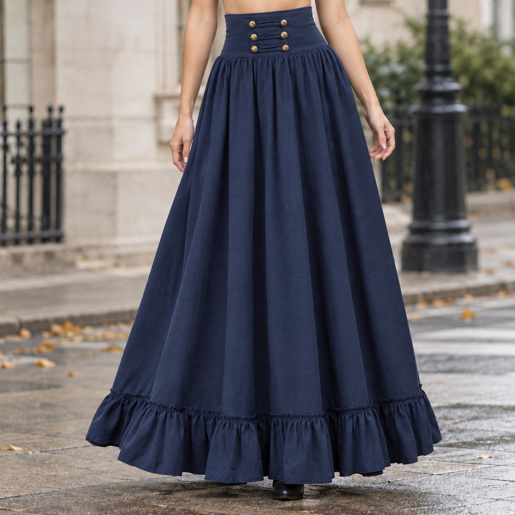 Lucia Cashmere Maxi Skirt - Navy