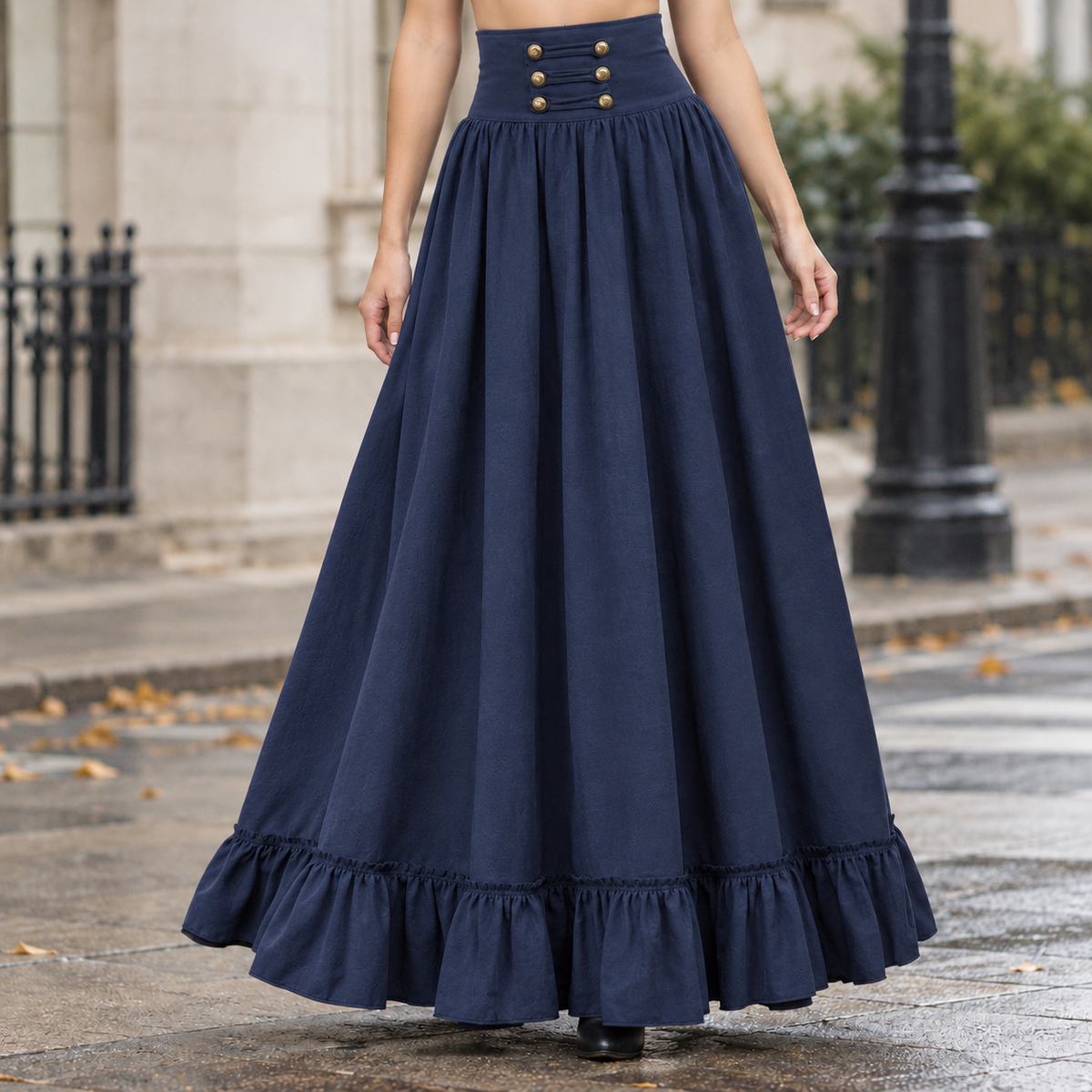 Lucia Cashmere Maxi Skirt - Navy