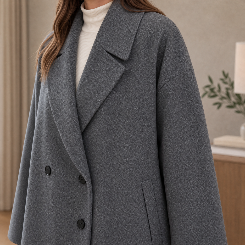 Yara Double-Breasted Overcoat - Alternate Angle